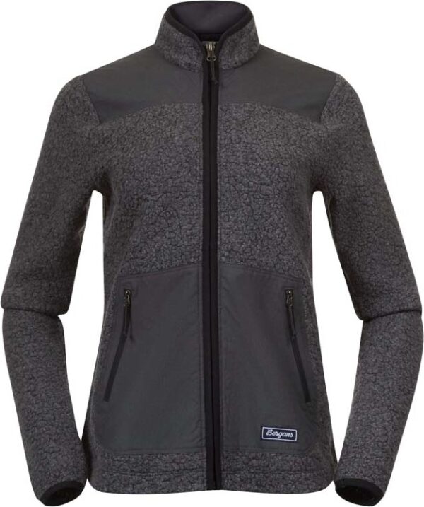 Bergans Women's Nordmarka Rewool Pile Midlayer Jacket Solid Dark Grey/Dark Shadow Grey