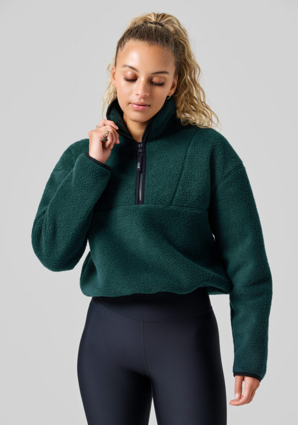 Casall Women's Pile Half Zip Dark Pine